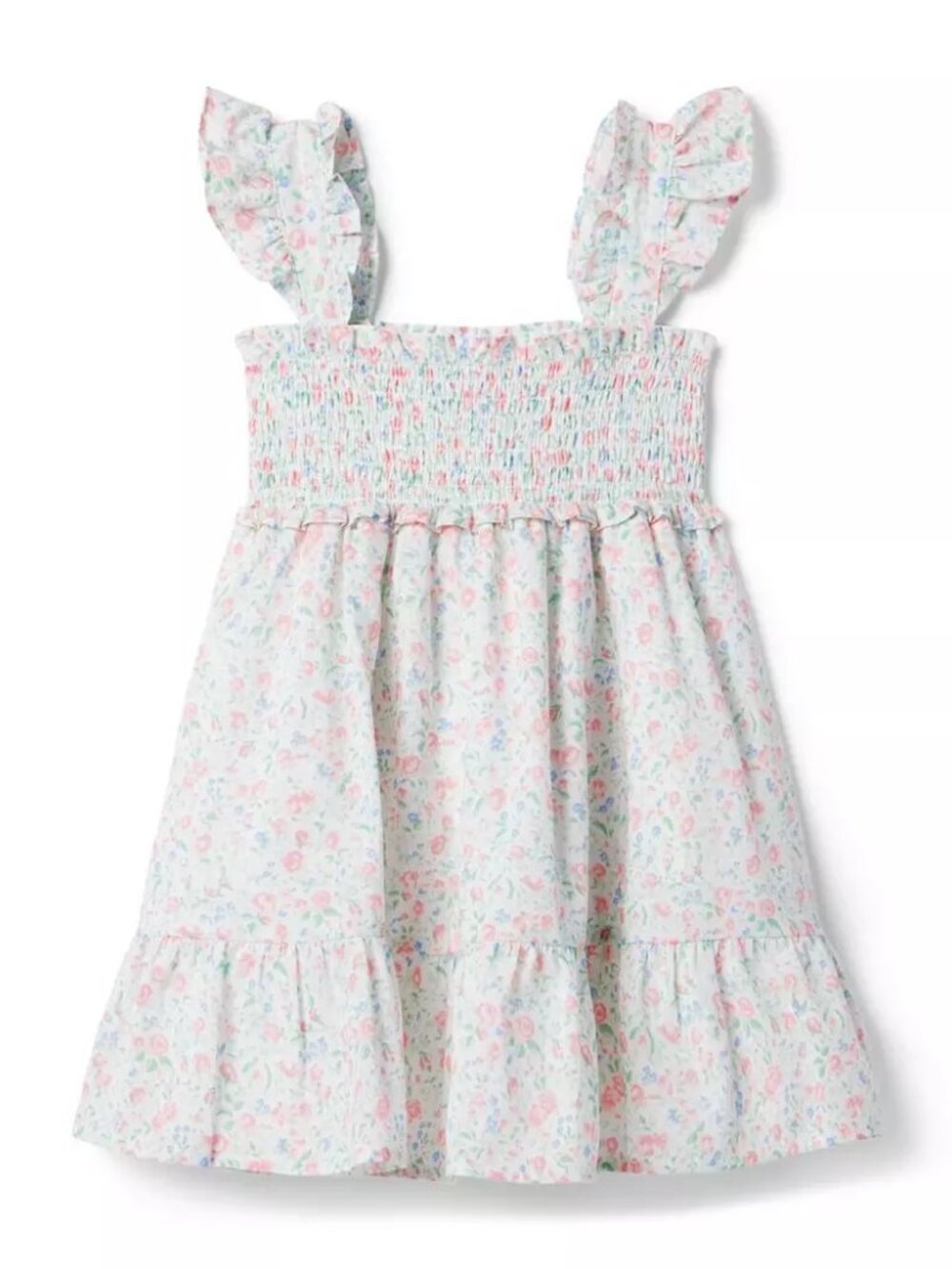 Janie and Jack The Emily Smocked Cotton Sundress Girls Size 2T White Floral